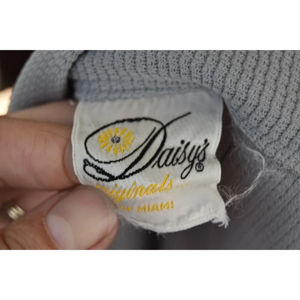 Vintage 70s Daisys Originals of Miami Pleated Textured Gray Skirt Size Medium